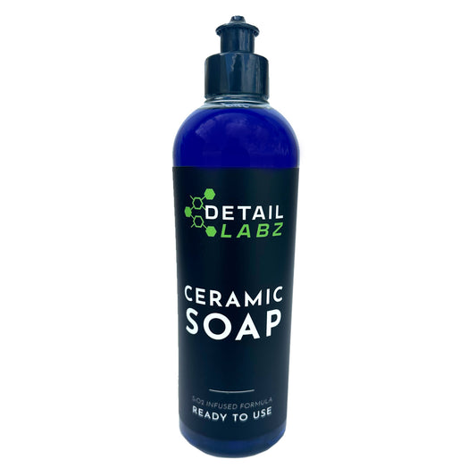 Detail Labz Ceramic Soap is mixed with SiO2, the main ingredient in ceramic coatings, which revitalizes your coating by simply washing your car.