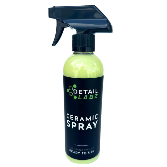 Detail Labz Ceramic Spray is a silica-based quick detailer sealant packed with glass-like gloss, water beading technology, and dirt repellant protection. Ceramic Boost can be applied to all exterior surfaces both wet and dry, making it perfect for quickly topping up a vehicle's protection and shine. 