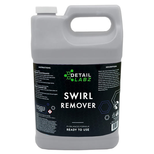 Detail Labz Swirl Remover should be used as the last buffing step. This unique polish not only imparts a dazzling floss on all clear coat surfaces, it will also remove buffer swirls, micro surface imperfections and oxidation. Swirl Remover buffs without gumming or clogging pads. Swirl Remover contains no silicones or waxes and leaves a dust-free, non-oily mirror like finish.